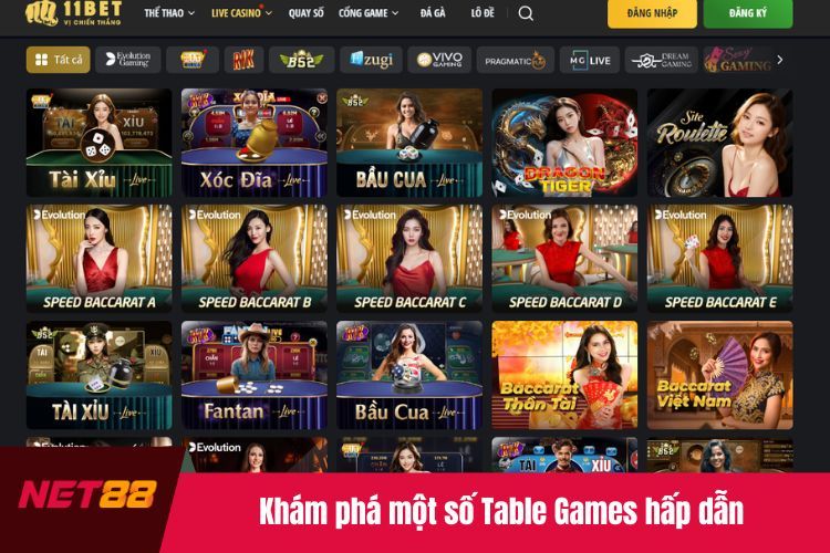 Khám phá một số Table Games hấp dẫn